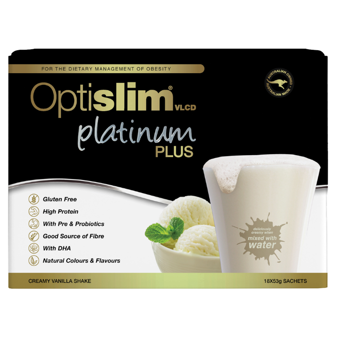 OPTISLIM VLCD Platinum Plus Shake Creamy Vanilla 18 x 53g