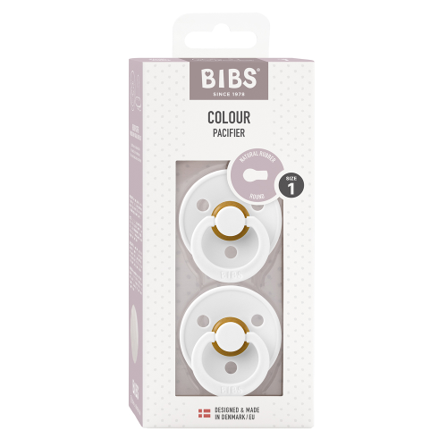 Bibs Colour Pacifier White Size 1 2 Pack