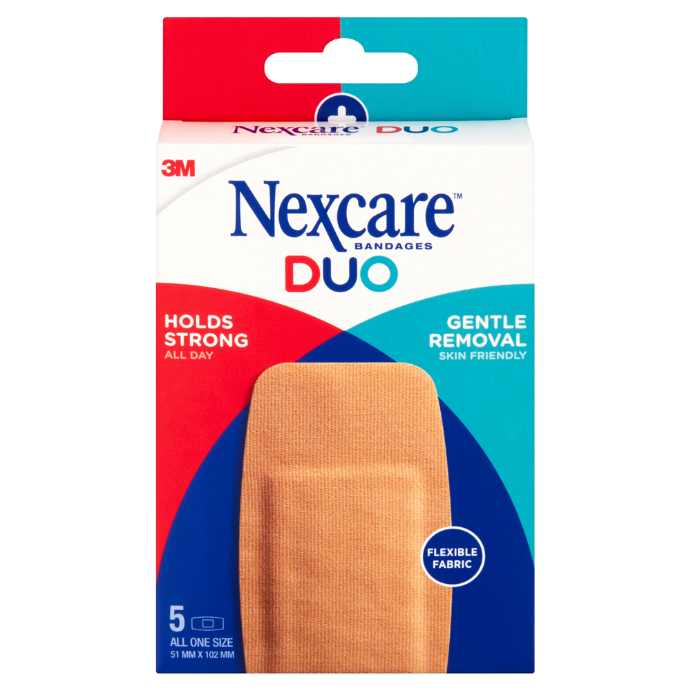 NEXCARE DUO Bandages 51mm x 102mm 5 Pack