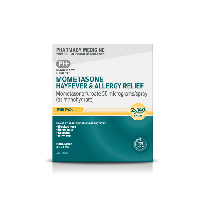 PHARMACY HEALTH Mometsone Allergy Relief Spray 140 Twin 2 Pack