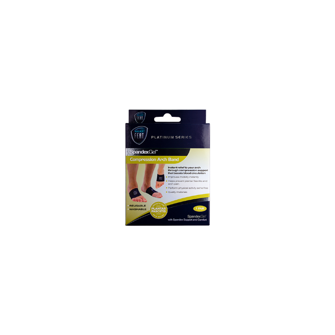 Neat Feat Spandex Gel Compression Arch Band Medium 1 Pair