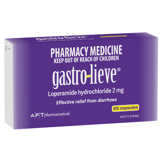 GASTRO-LIEVE Loperamide Hydrochloride 2mg 20 Capsules