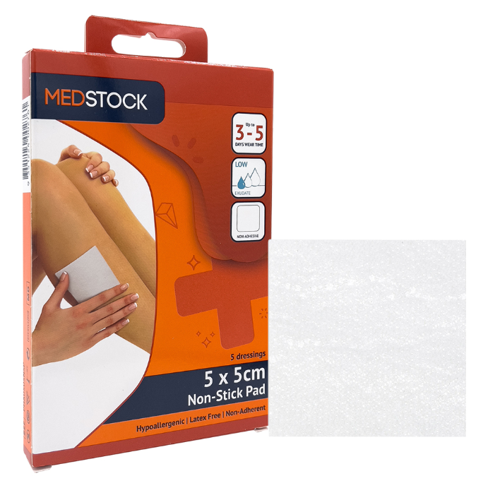 Medstock Non Stick Pad 5cm x 5cm 5 Pack