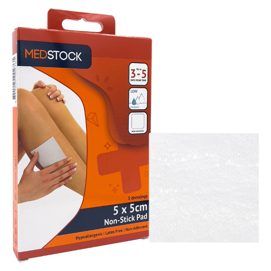 Medstock Non Stick Pad 5cm x 5cm 5 Pack