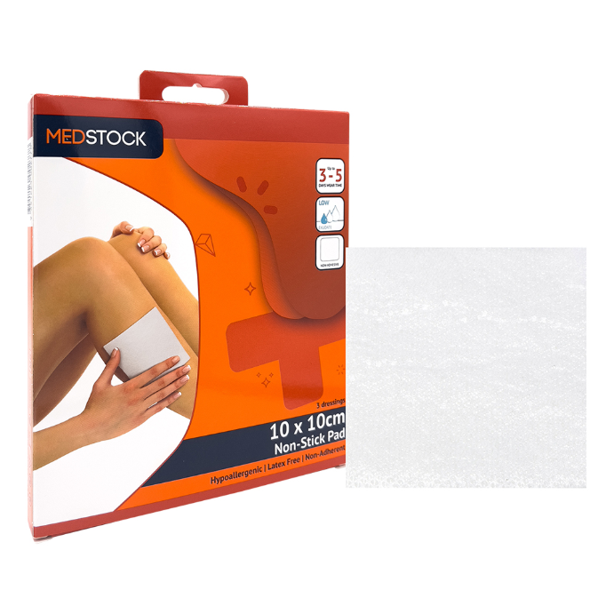 Medstock Non Stick Pad 10cm x 10cm 3 Pack