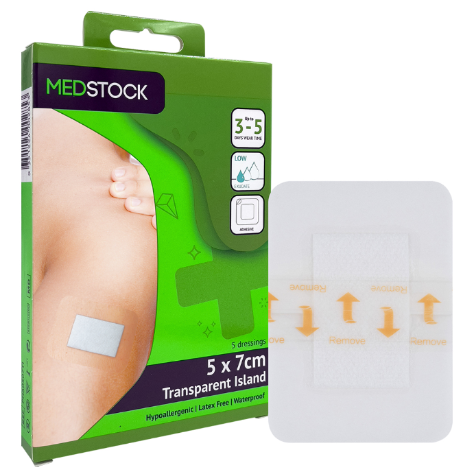 Medstock Transparent Film Island 5cm x7 cm 5 Pack