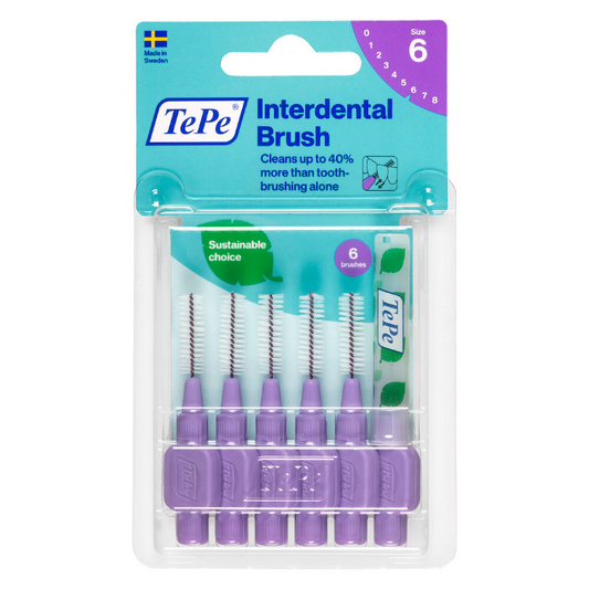 TEPE Interdental Brush 1.1mm Purple 6 Pack