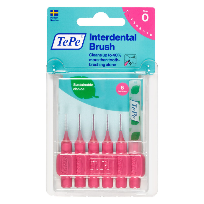 TEPE Interdental Brush 0.4mm Pink 6 Pack