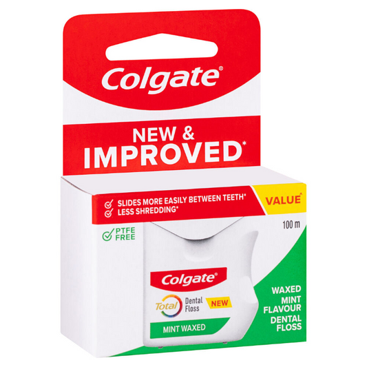Colgate Tota Dental Floss Waxed Mint Flavour 100 Meters