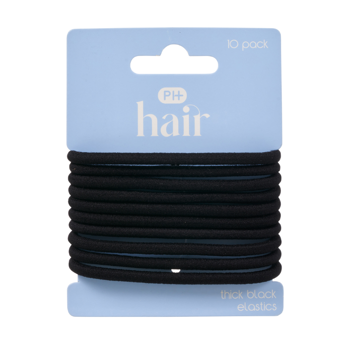 Pharmacy Health Elastics Thick Black 10 Pack