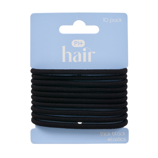 Pharmacy Health Elastics Thick Black 10 Pack