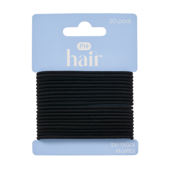 Pharmacy Health Elastics Thin Black 20 Pack