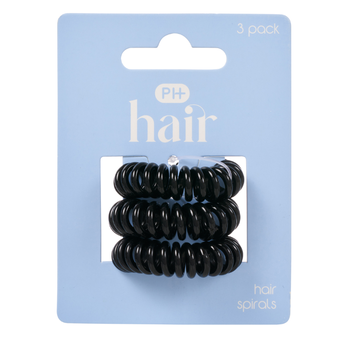 Pharmacy Health Hair Spirals Black 3 Pack