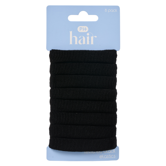 Pharmacy Health Textured Elastics Black 8 Pack