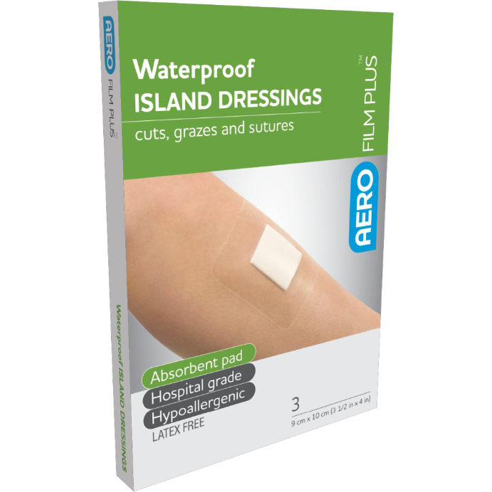 AERO Film Plus Waterproof Island Dressing 9cm x 10cm 3 Pack