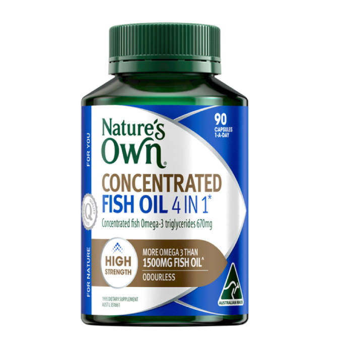 Nature's Own Concentrated Fish Oil 4in1 High Strength Odourless 90 Capsules
