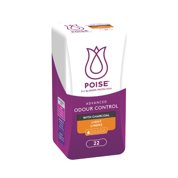 Poise Charcoal Light Liners 22 Pack