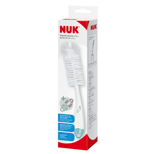 Nuk 2-in-1 Flexible Bottle and Teat Brush For Baby Bottles & Teats Mint