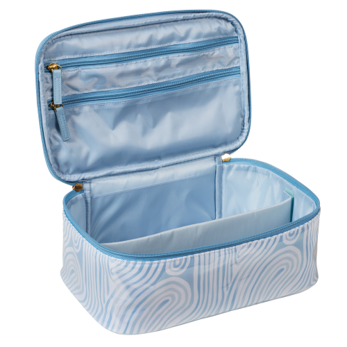 FEMME BEAUTE Train Case Blue Abstract 1 Piece