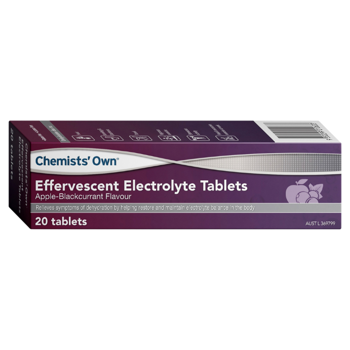 Chemists' Own Electrolyte Apple Blackcurrant 20 Effervescent Tablets