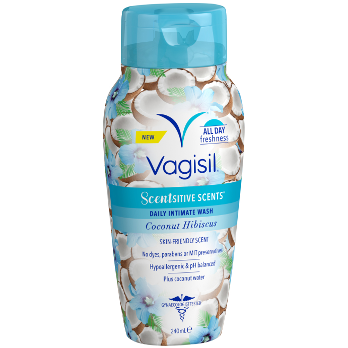 Vagisil Daily Intimate Wash Scentsitive Scents Coconut Hibiscus 240mL