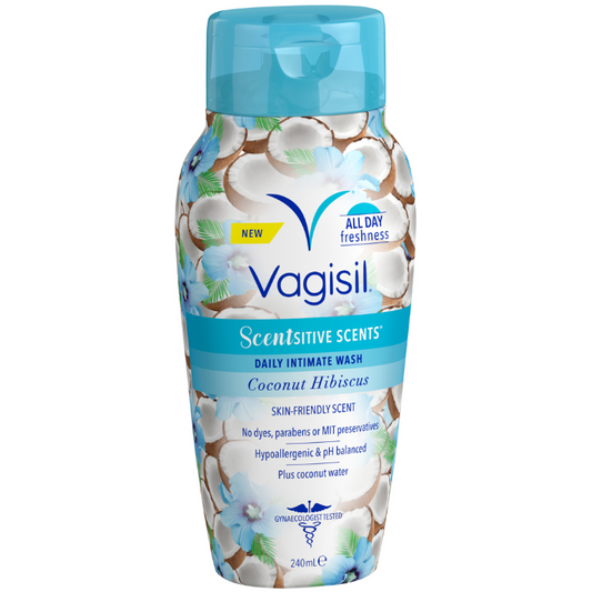 Vagisil Daily Intimate Wash Scentsitive Scents Coconut Hibiscus 240mL