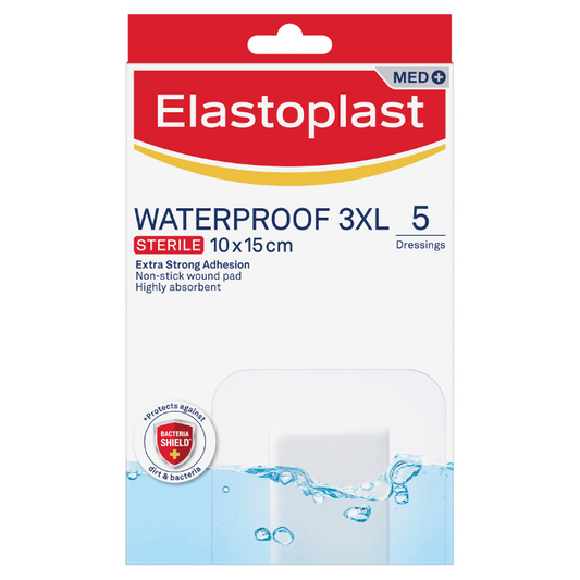 Elastoplast Waterproof 3XL Sterile 10 x 15cm 5 Dressings