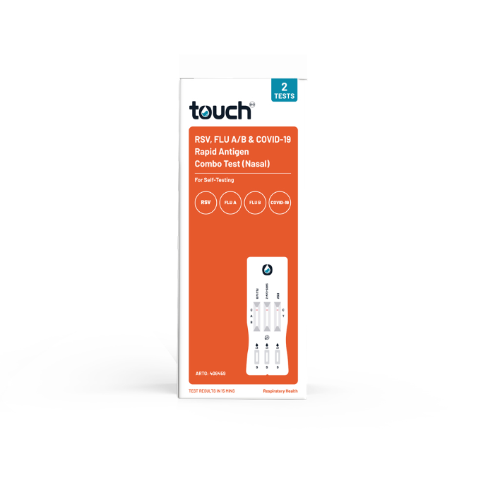 TouchBio RSV, Flu A/B & COVID19 Rapid Antigen Combo Test (Nasal) 2 Pack