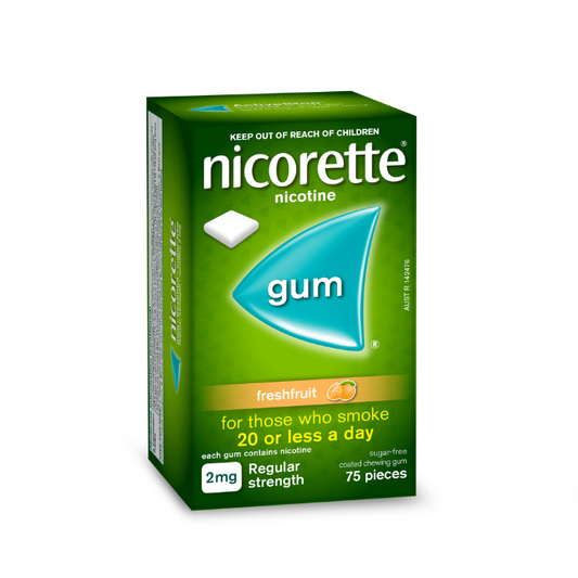 NICORETTE® Nicotine Gum 2mg Regular Strength Fresh Fruit 75 Pack