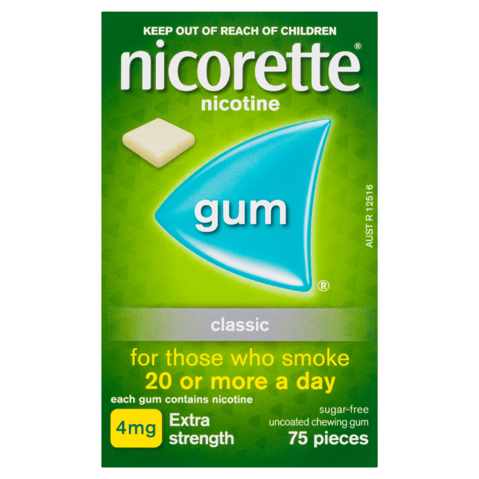 NICORETTE® Nicotine Gum 4mg Extra Strength Classic 75 Pack