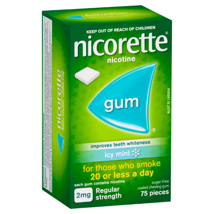 NICORETTE® Nicotine Gum 2mg Regular Strength Icy Mint 75 Pack