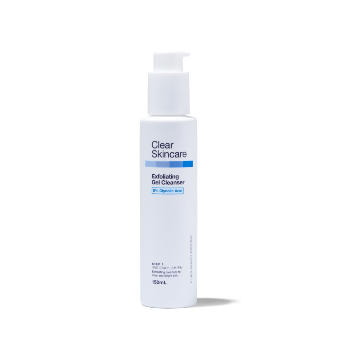 Clear Skincare Exfoliating Gel Cleanser with 8% Glycolic Acid 150mL