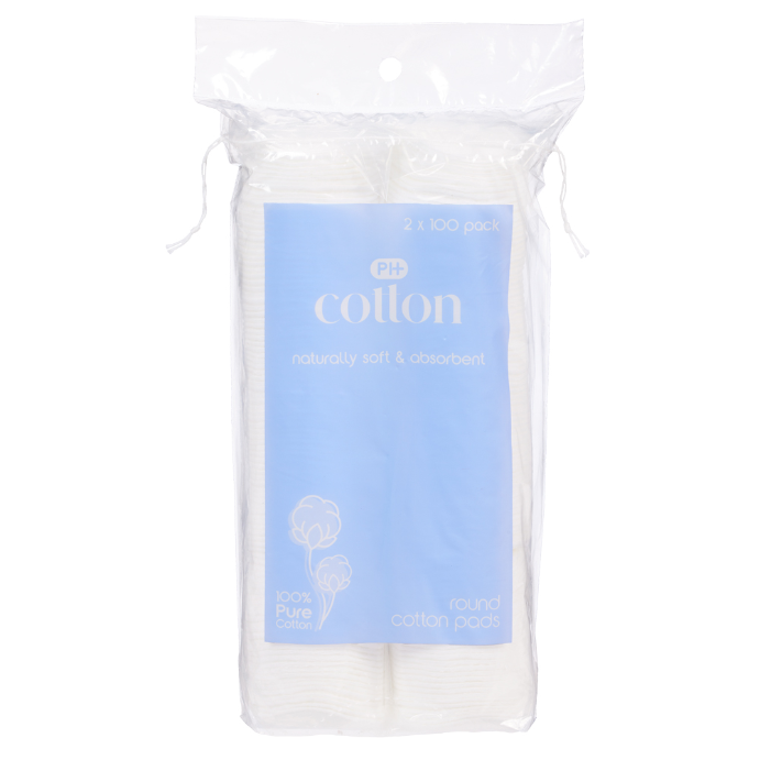 PHARMACY HEALTH Round Cotton Pads 2 x 100 Pack
