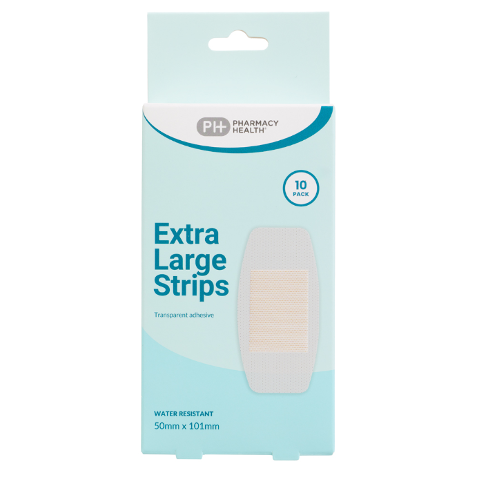 PHARMACY HEALTH Water Resistant Extra Large Strips 10 Pack