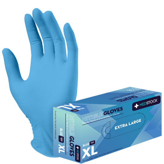Medstock Blue Nitrile Gloves Extra large 100 Pack
