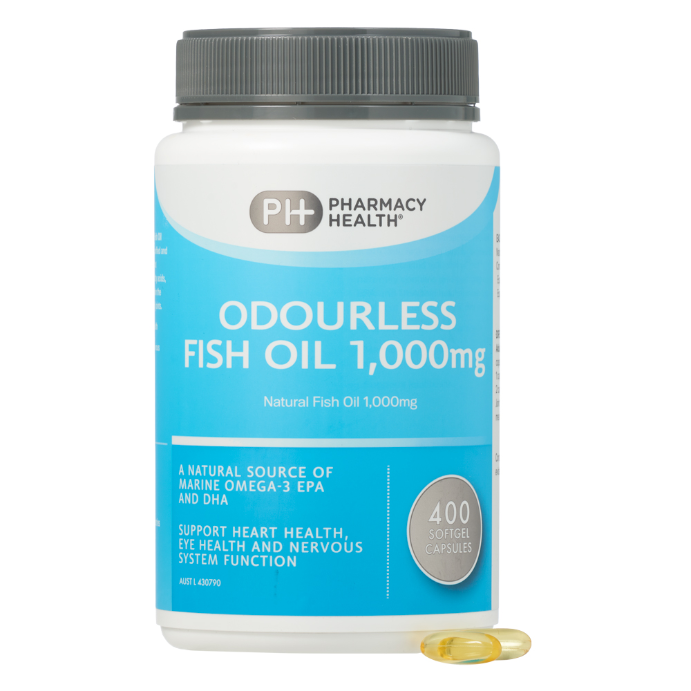 Pharmacy Health Odourless Fish Oil 1000mg 400 Capsules