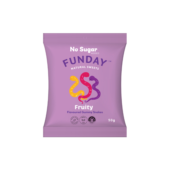 Fun Day Natural Sweets Fruit Flavoured Gummy Snakes 50g