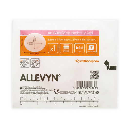 ALLEVYN Gentle Border Lite Oval 8.6cm x 7.7cm