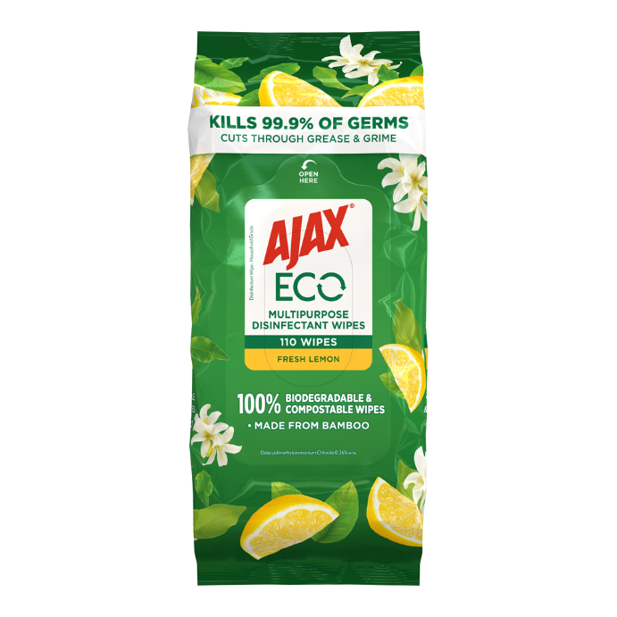 AJAX Antibacterial Wipes Lemon 110 Pack