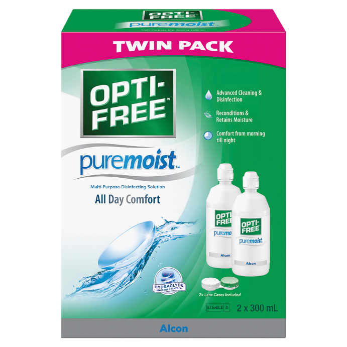 Opti-Free PureMoist Multi-Purpose Disinfecting Solution Twin Pack 2 x 300mL