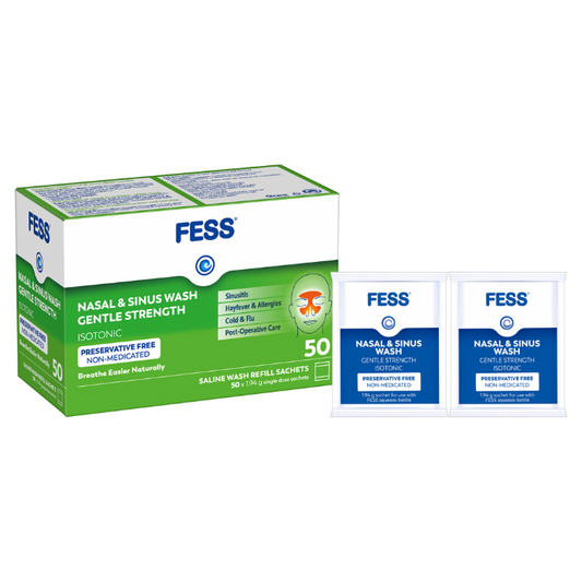 FESS Nasal & Sinus Wash Kit Gentle Strength 50 Sachets