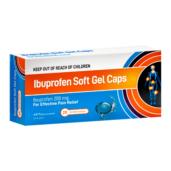 AFT Ibuprofen 200mg 20 Soft Gel Capsules