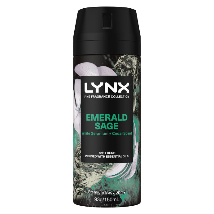 Lynx Fine Fragrance Body Spray Emerald Sage 150mL