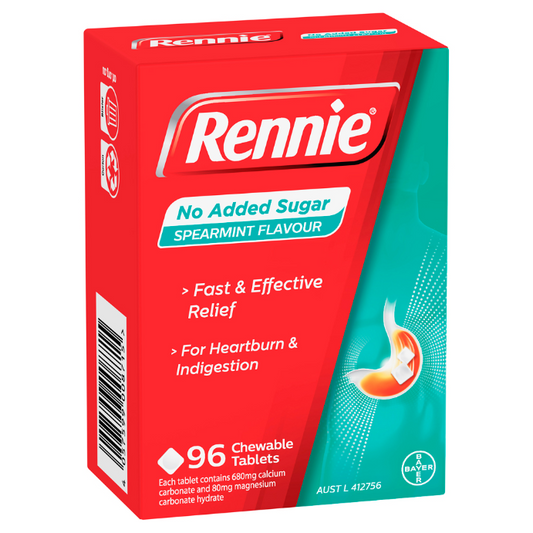Rennie Spearmint Flavour 96 Tablets