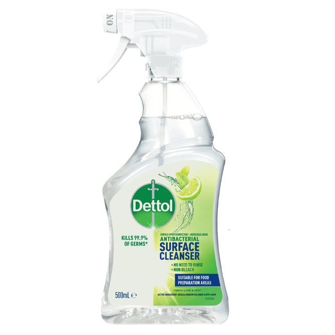 Dettol Antibacterial Surface Cleanser Trigger Fresh Lime & Mint 500mL