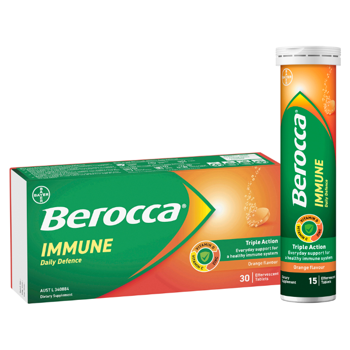 Berocca Immune Daily Defence Orange Flavour 30 Effervescent Tablets