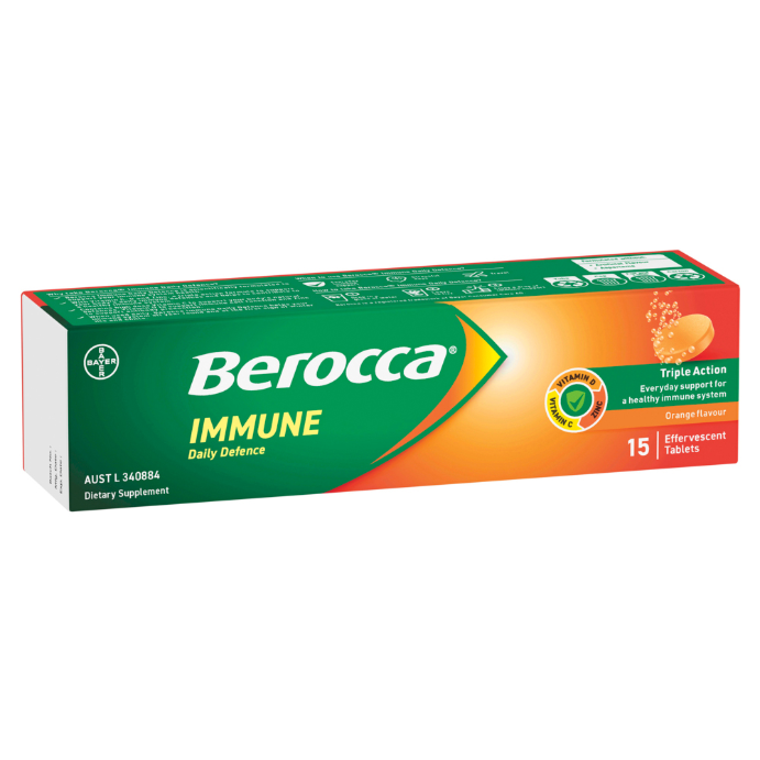 Berocca Immune Daily Defence Orange 15 Effervescent Tablets
