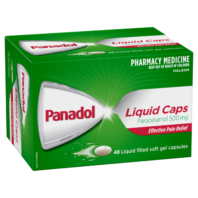 Panadol Liquid Capsules Paracetamol 500mg 48 Tablets