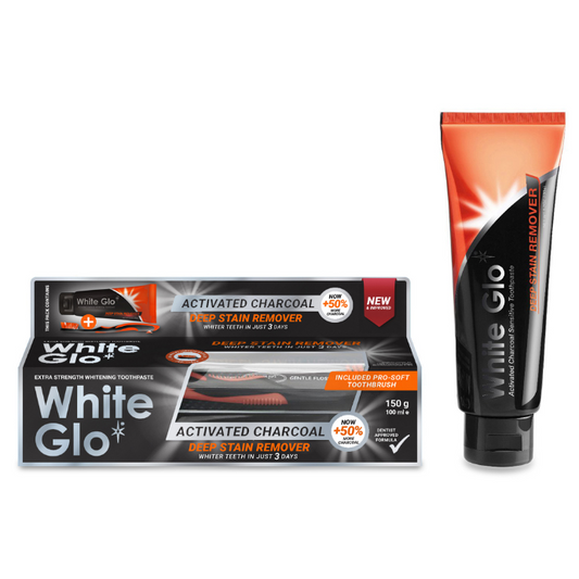 White Glo Deep Stain Remover Toothpaste with Charcoal 150g