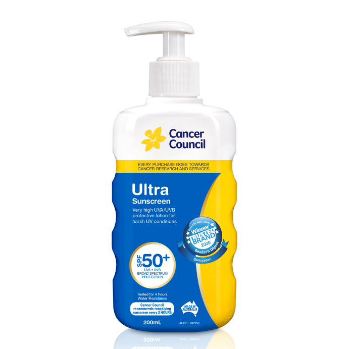 Cancer Council Ultra Sunscreen Pump SPF50+ 200mL